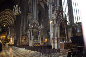 Inside a cathedral