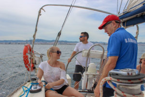 Learning to sail in Barcelona, Spain