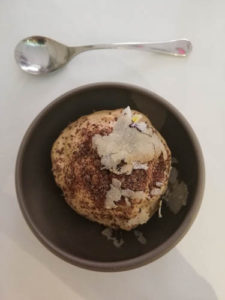 Chocolate with rum and truffle for dessert