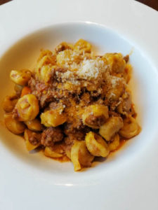 Tortellini with meat sauce