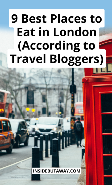 street view of london showing where to eat according to travel bloggers